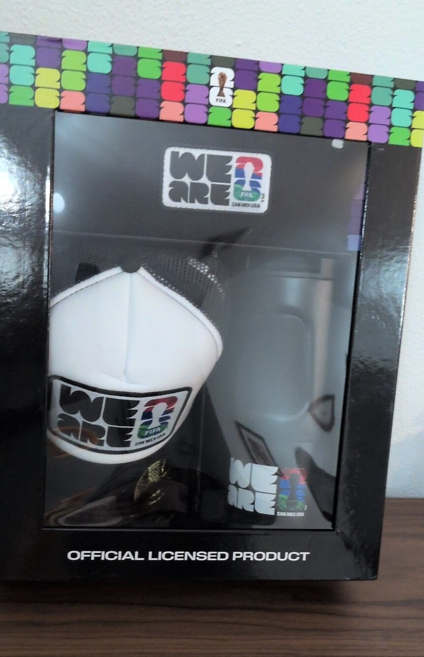 Official FIFA Licensed 3Pc Boxed Gift Set Stainless Tumbler Trucker Hat & Beanie